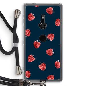 CaseCompany Framboosjes: Sony Xperia XZ2 Transparant Hoesje met koord