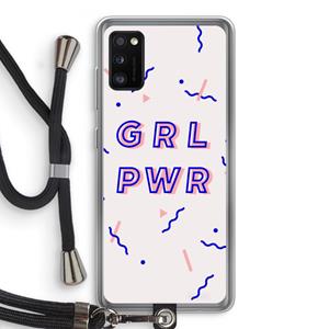 CaseCompany GRL PWR: Samsung Galaxy A41 Transparant Hoesje met koord