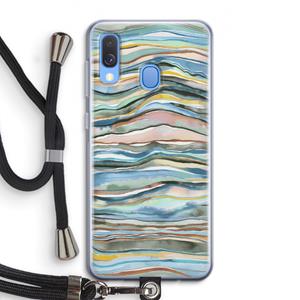 CaseCompany Watercolor Agate: Samsung Galaxy A40 Transparant Hoesje met koord