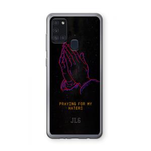 CaseCompany Praying For My Haters: Samsung Galaxy A21s Transparant Hoesje