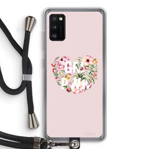 CaseCompany GRL PWR Flower: Samsung Galaxy A41 Transparant Hoesje met koord