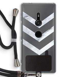 CaseCompany Marmeren pijlen: Sony Xperia XZ2 Transparant Hoesje met koord