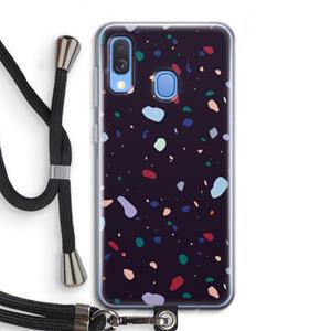 CaseCompany Dark Rounded Terrazzo: Samsung Galaxy A40 Transparant Hoesje met koord