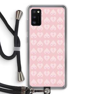 CaseCompany Ass 'n Titties: Samsung Galaxy A41 Transparant Hoesje met koord