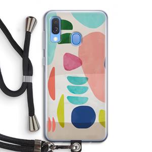 CaseCompany Bold Rounded Shapes: Samsung Galaxy A40 Transparant Hoesje met koord