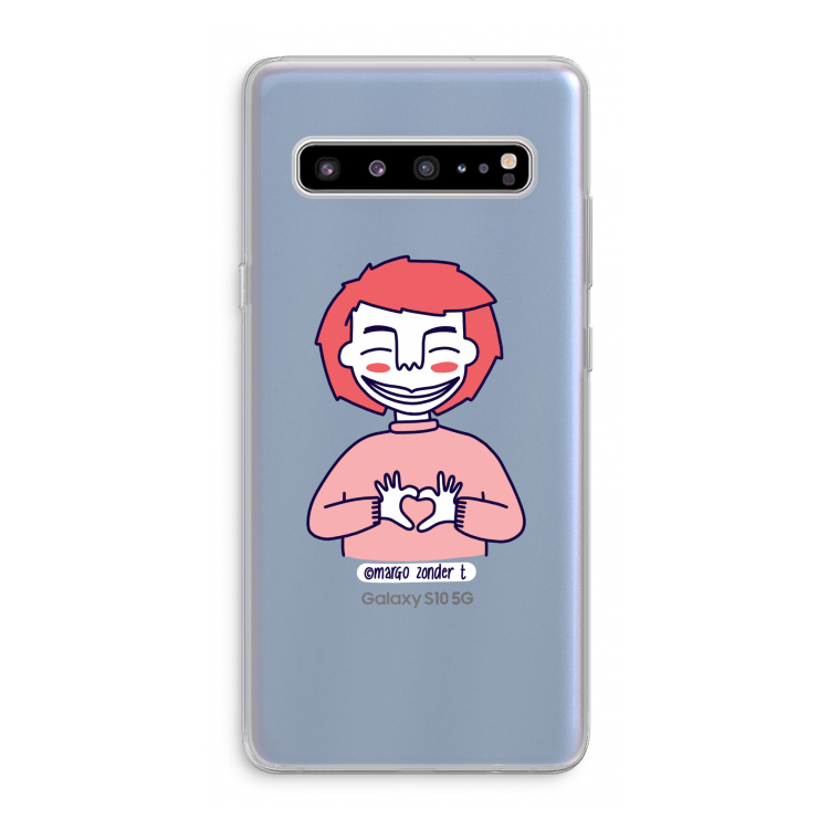 CaseCompany Hartje: Samsung Galaxy S10 5G Transparant Hoesje