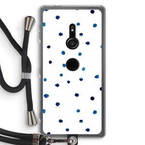CaseCompany Blauwe stippen: Sony Xperia XZ2 Transparant Hoesje met koord