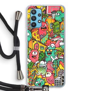 CaseCompany Vexx City: Samsung Galaxy A32 4G Transparant Hoesje met koord