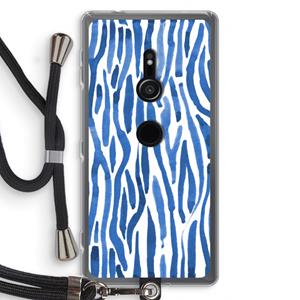 CaseCompany Blauwe nerven: Sony Xperia XZ2 Transparant Hoesje met koord