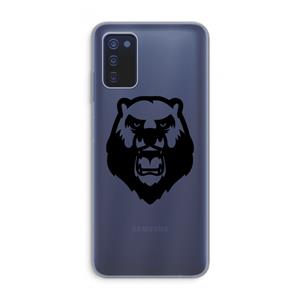 CaseCompany Angry Bear (black): Samsung Galaxy A03s Transparant Hoesje
