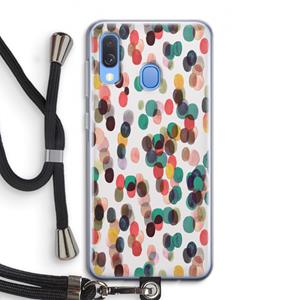 CaseCompany Tropical Dots: Samsung Galaxy A40 Transparant Hoesje met koord