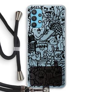 CaseCompany Vexx Black Mixtape: Samsung Galaxy A32 4G Transparant Hoesje met koord