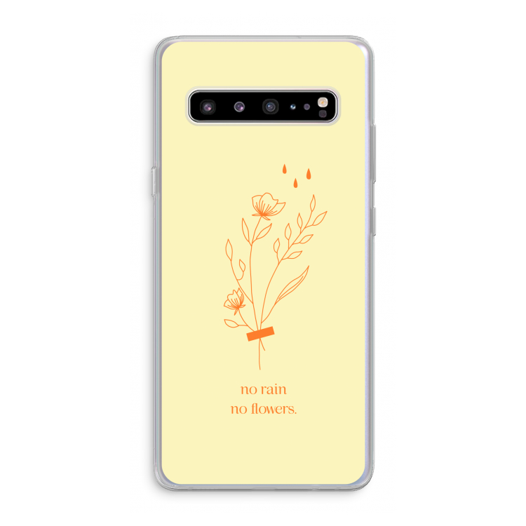 CaseCompany No rain no flowers: Samsung Galaxy S10 5G Transparant Hoesje