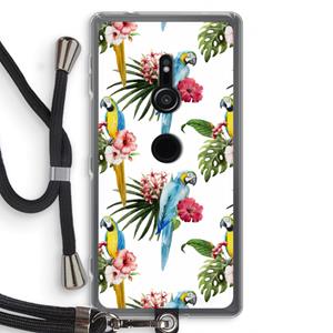 CaseCompany Kleurrijke papegaaien: Sony Xperia XZ2 Transparant Hoesje met koord