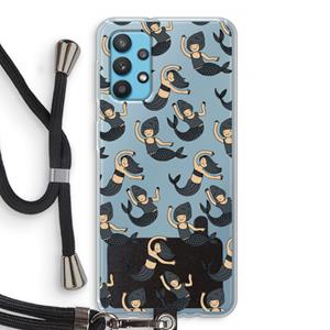 CaseCompany Zeemeermin: Samsung Galaxy A32 4G Transparant Hoesje met koord
