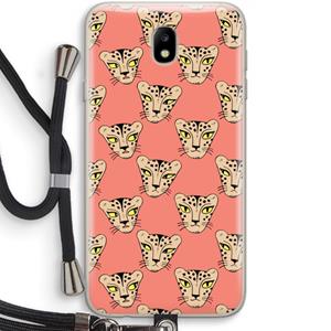 CaseCompany Tijger: Samsung Galaxy J7 (2017) Transparant Hoesje met koord