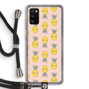 CaseCompany Ananas: Samsung Galaxy A41 Transparant Hoesje met koord