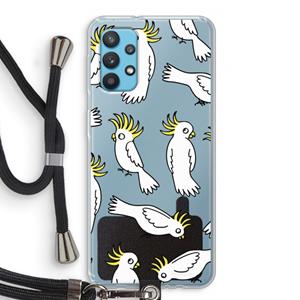 CaseCompany Papegaai: Samsung Galaxy A32 4G Transparant Hoesje met koord