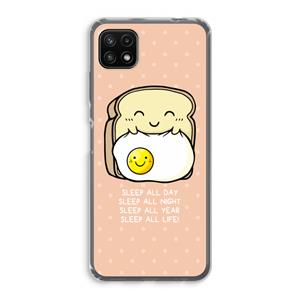 CaseCompany Sleep All Day: Samsung Galaxy A22 5G Transparant Hoesje