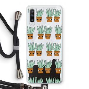CaseCompany Sansevieria: Samsung Galaxy A70 Transparant Hoesje met koord