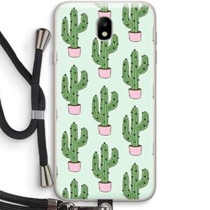 CaseCompany Cactus Lover: Samsung Galaxy J7 (2017) Transparant Hoesje met koord