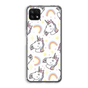 CaseCompany Rainbow Unicorn: Samsung Galaxy A22 5G Transparant Hoesje