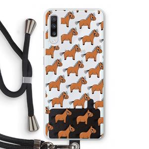 CaseCompany Pony: Samsung Galaxy A70 Transparant Hoesje met koord