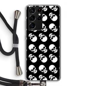 CaseCompany Musketon Skulls: Samsung Galaxy S21 Ultra Transparant Hoesje met koord