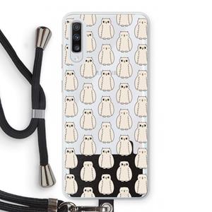 CaseCompany Uilen: Samsung Galaxy A70 Transparant Hoesje met koord