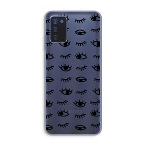 CaseCompany Eye pattern #2: Samsung Galaxy A03s Transparant Hoesje