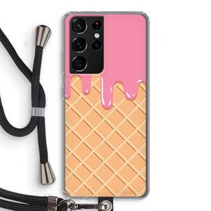 CaseCompany Ice cream: Samsung Galaxy S21 Ultra Transparant Hoesje met koord