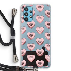 CaseCompany Chicks before dicks: Samsung Galaxy A32 4G Transparant Hoesje met koord