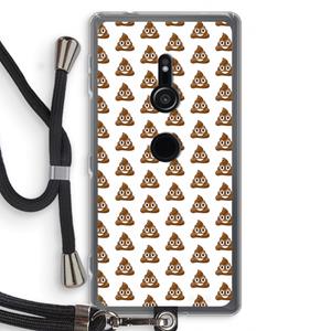 CaseCompany Poop emoji: Sony Xperia XZ2 Transparant Hoesje met koord