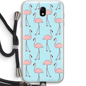 CaseCompany Anything Flamingoes: Samsung Galaxy J7 (2017) Transparant Hoesje met koord