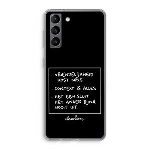 CaseCompany Mijn Motto's: Samsung Galaxy S21 Transparant Hoesje