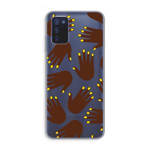 CaseCompany Hands dark: Samsung Galaxy A03s Transparant Hoesje