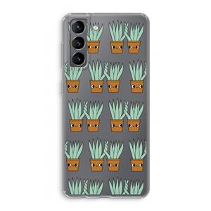 CaseCompany Sansevieria: Samsung Galaxy S21 Transparant Hoesje