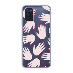 CaseCompany Hands pink: Samsung Galaxy A03s Transparant Hoesje