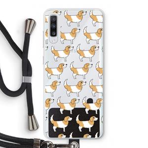 CaseCompany Doggy: Samsung Galaxy A70 Transparant Hoesje met koord