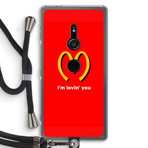 CaseCompany I'm lovin' you: Sony Xperia XZ2 Transparant Hoesje met koord