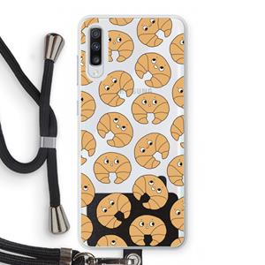 CaseCompany Croissant: Samsung Galaxy A70 Transparant Hoesje met koord