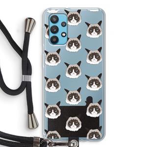 CaseCompany It's a Purrr Case: Samsung Galaxy A32 4G Transparant Hoesje met koord