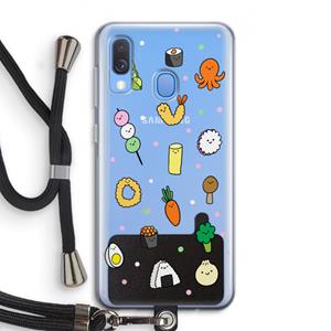 CaseCompany Happy bento friends: Samsung Galaxy A40 Transparant Hoesje met koord