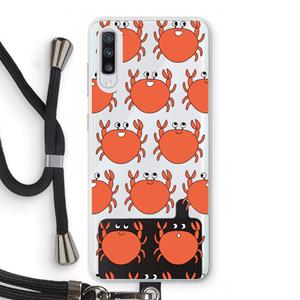 CaseCompany Krab: Samsung Galaxy A70 Transparant Hoesje met koord