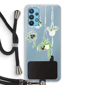 CaseCompany Hang In There: Samsung Galaxy A32 4G Transparant Hoesje met koord