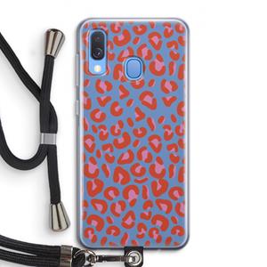 CaseCompany Leopard blue: Samsung Galaxy A40 Transparant Hoesje met koord