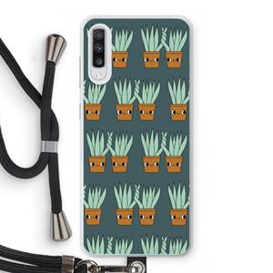 CaseCompany Sansevieria: Samsung Galaxy A70 Transparant Hoesje met koord