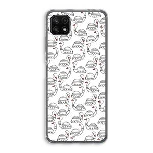 CaseCompany Zwanen: Samsung Galaxy A22 5G Transparant Hoesje