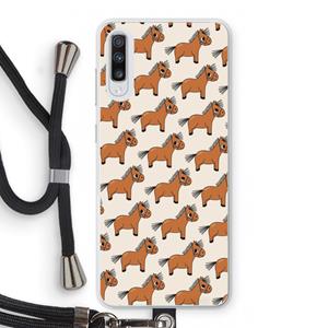 CaseCompany Pony: Samsung Galaxy A70 Transparant Hoesje met koord