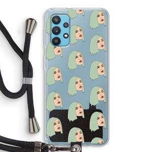 CaseCompany King Kylie: Samsung Galaxy A32 4G Transparant Hoesje met koord